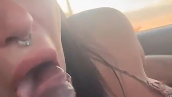 Melissa Lisboa Gibt Gekonnt Blowjob Und Milch Während Der Fahrt